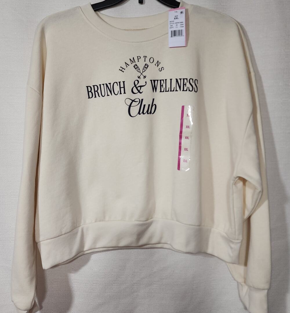 Hamptons Brunch & wellness club women's sweatshirt Size XXL